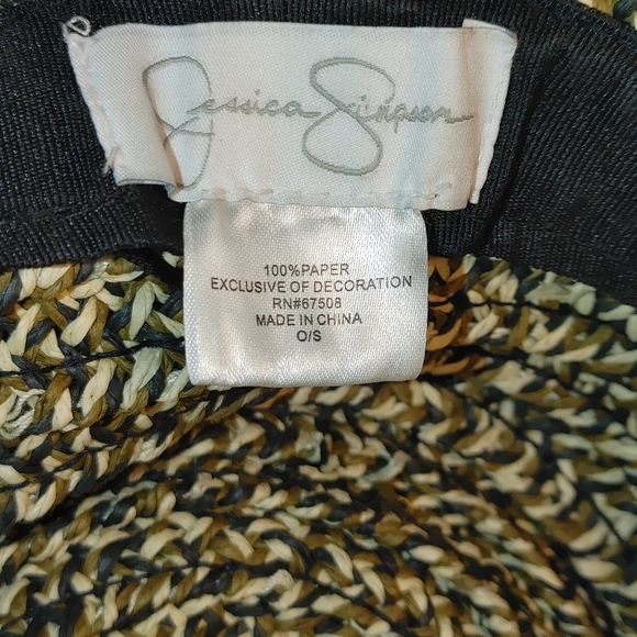 Wide Brim Jessica Simpson Brown Design Floppy Hat - Picture 9 of 12